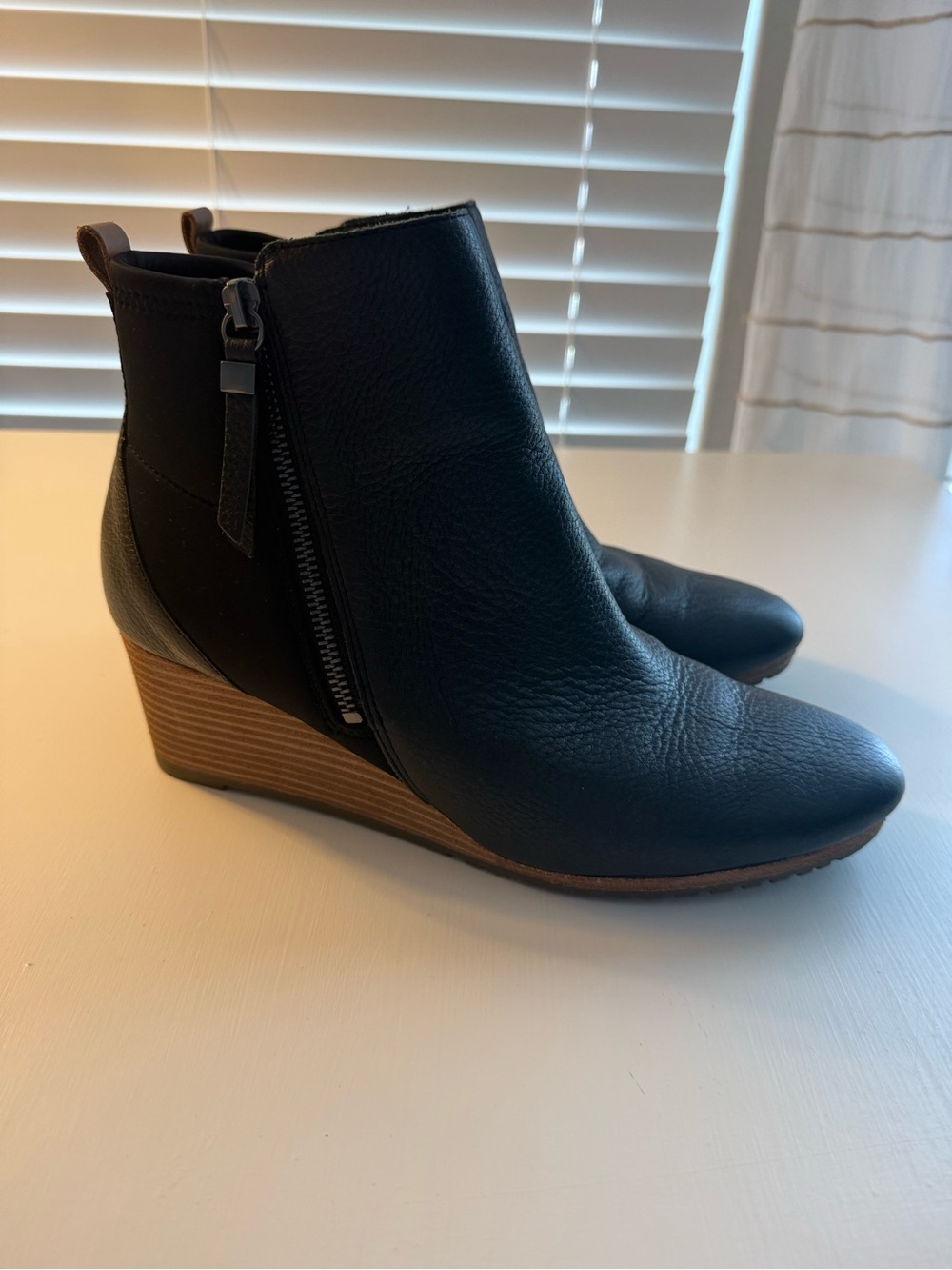 Dr. Scholl's Black Wedge Ankle Bootie with Side Zip